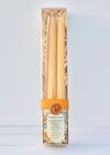11” Beeswax Taper Candles in box with clear lid 